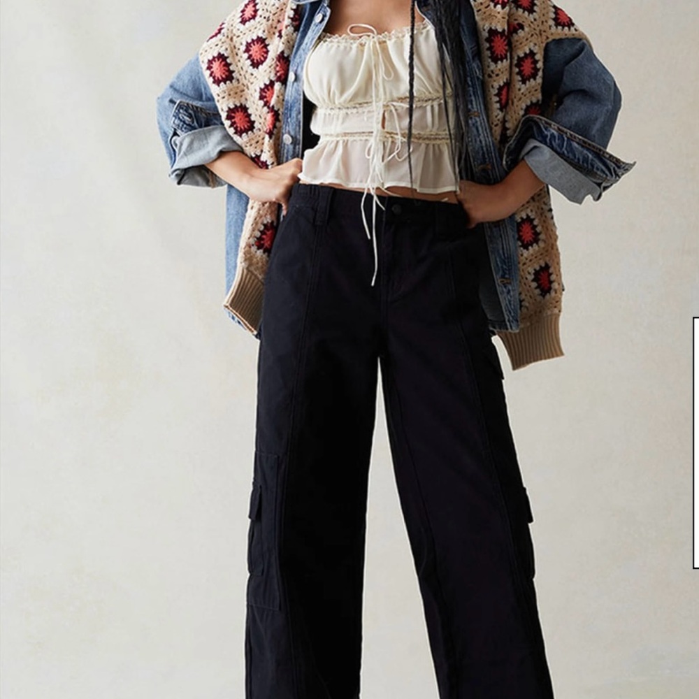 PacSun Anthracite  Low Rise Cargo Puddle Pants for Women
